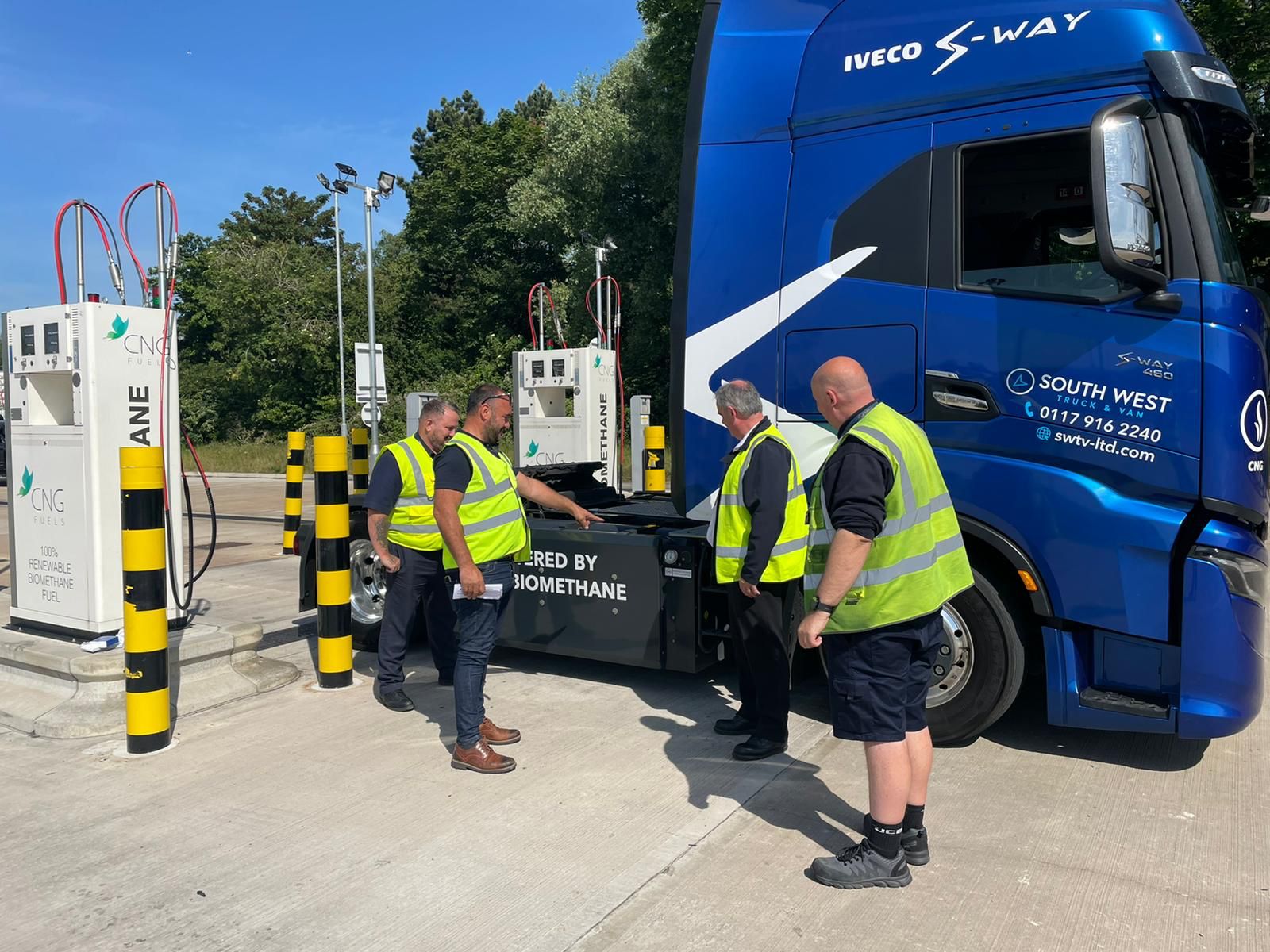 Alloga UK staff at CNG Fuels refuelling station.