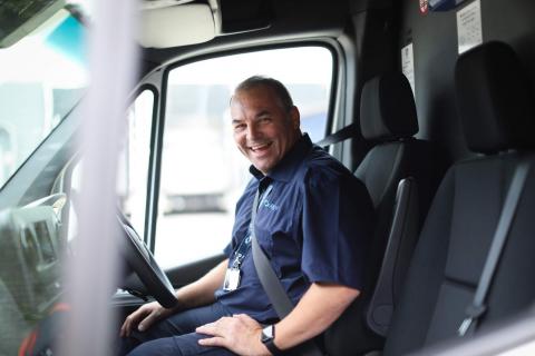 Smiling Van Driver